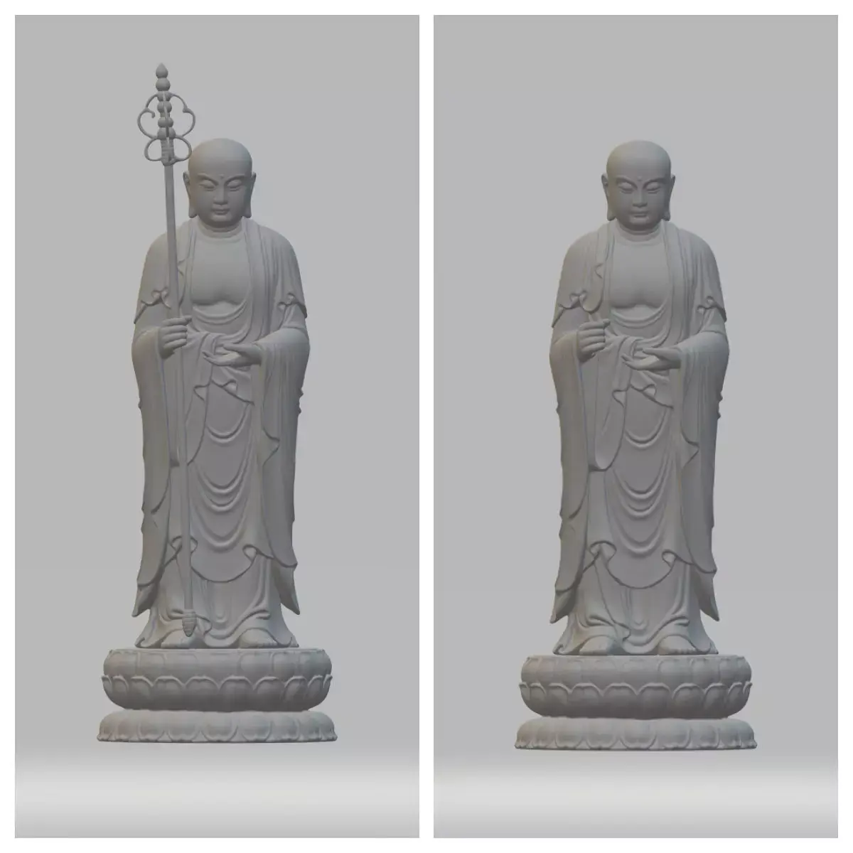 Ksitigarbha Bodhisattva Buddha Statue  3D print model order
