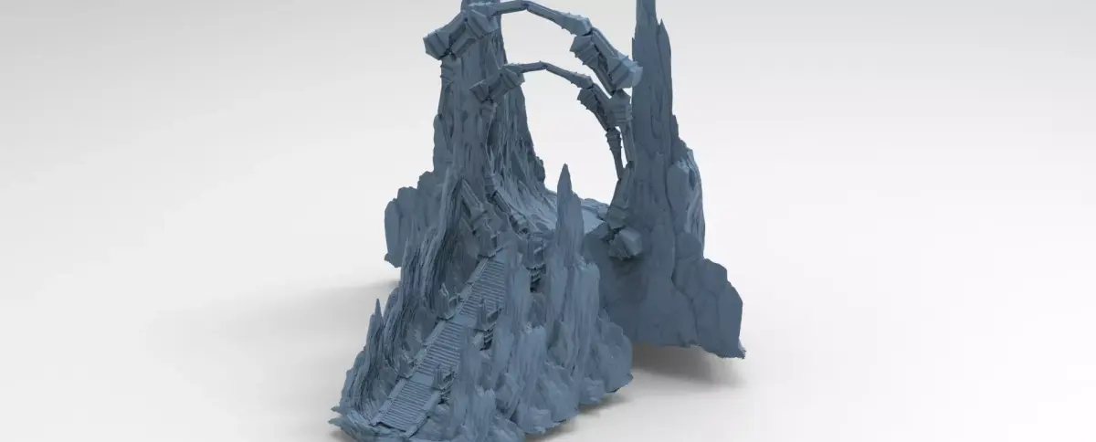 Portal Ancient stone monolith ruins 3D model