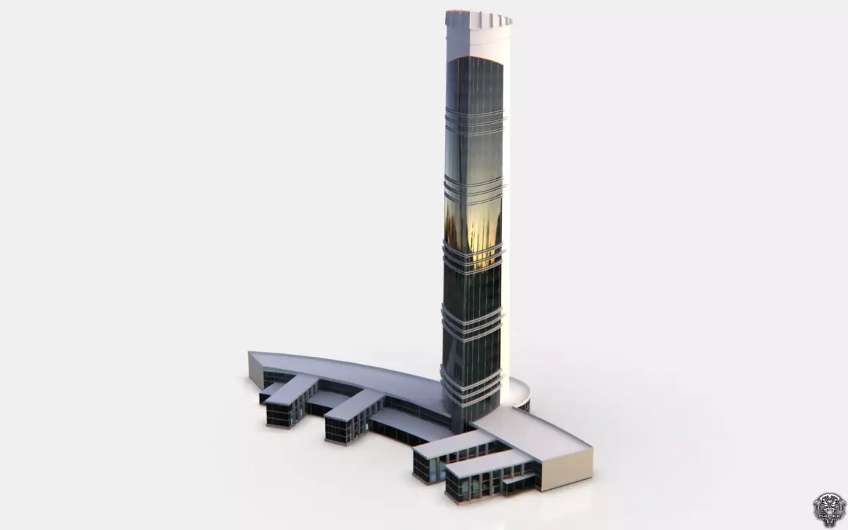 Central Building Low-poly 3D model