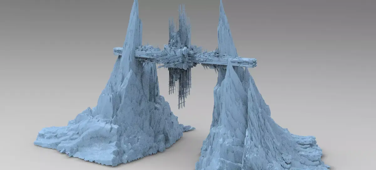 Spaceship cliff base 1 3D model
