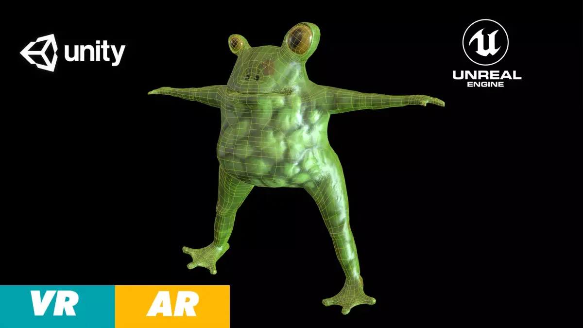 Frog Freaky Low-poly Low-poly 3D model