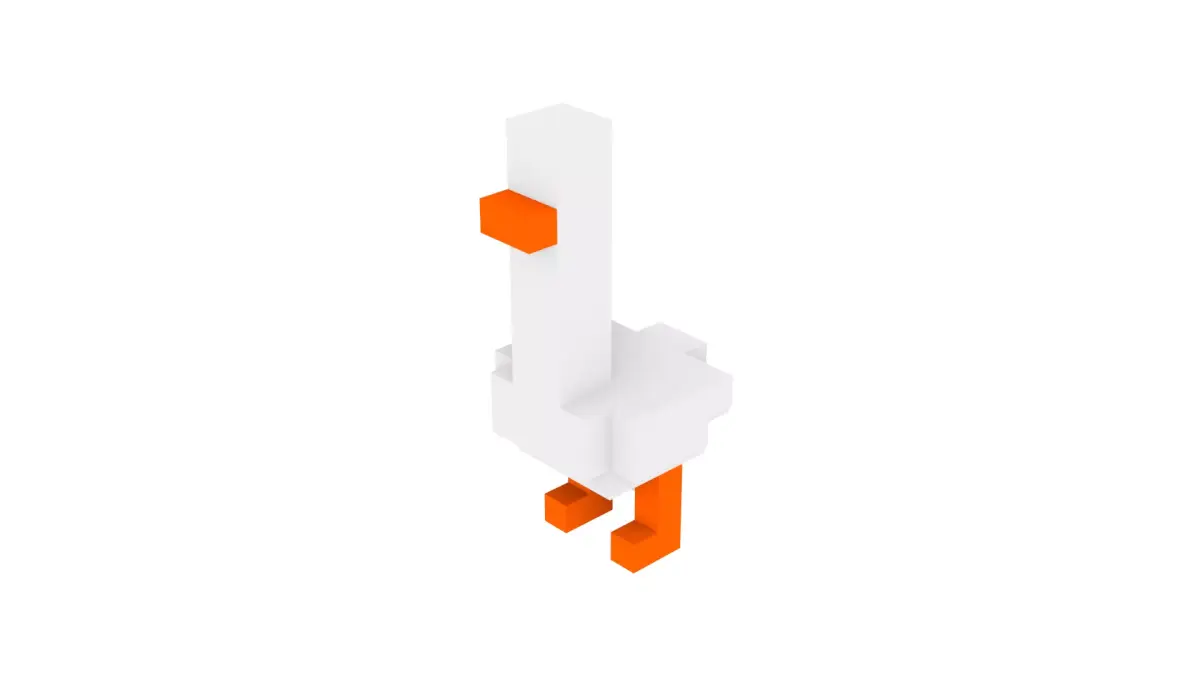 WHITE SWANS VOXEL ANIMAL Low-poly 3D model