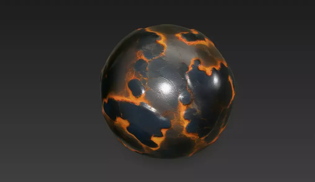 Volcanic Magma Sphere - 4K PBR Stylized Lava Rock Asset 3D model