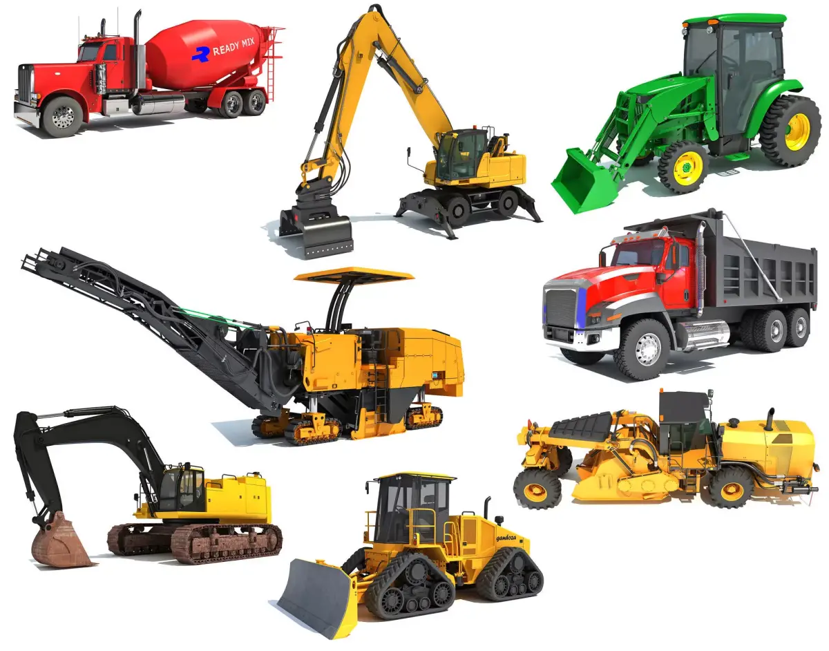 Heavy Construction Machinery 3D Model Pack