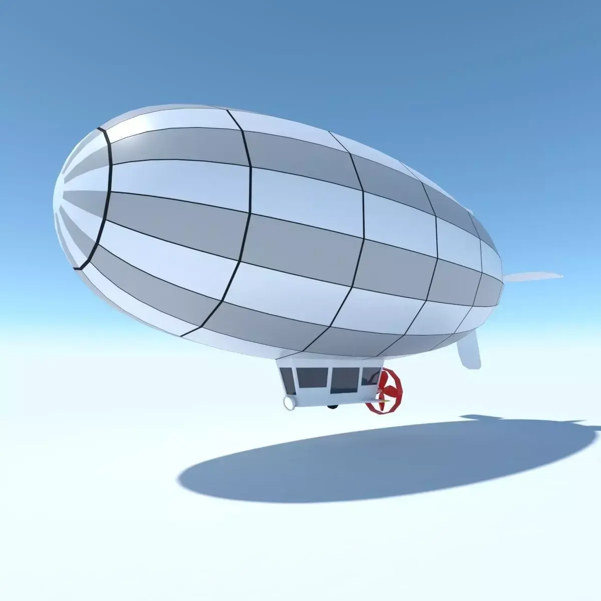 Generic Blimp Stylized LowPoly Low-poly 3D model