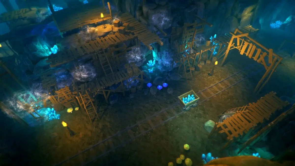 Top-Down Crystal Mine Low-poly 3D model