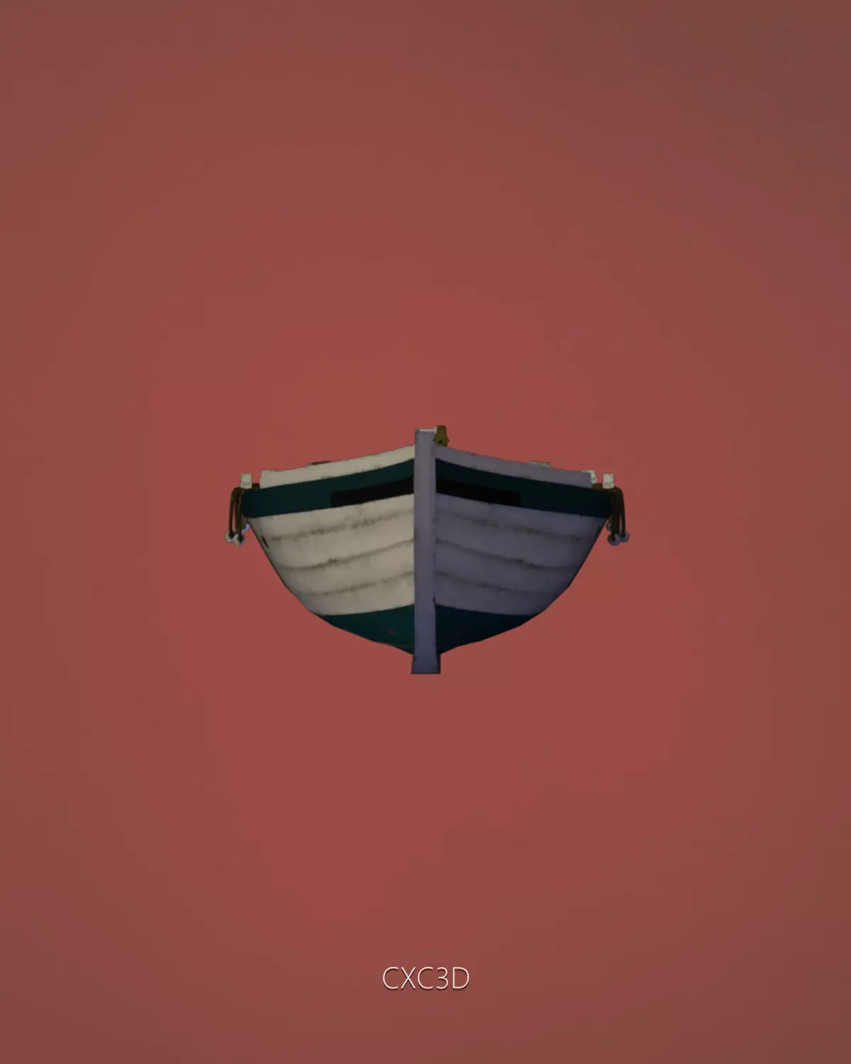 Small Boat 3D Asset  Low-poly 3D model