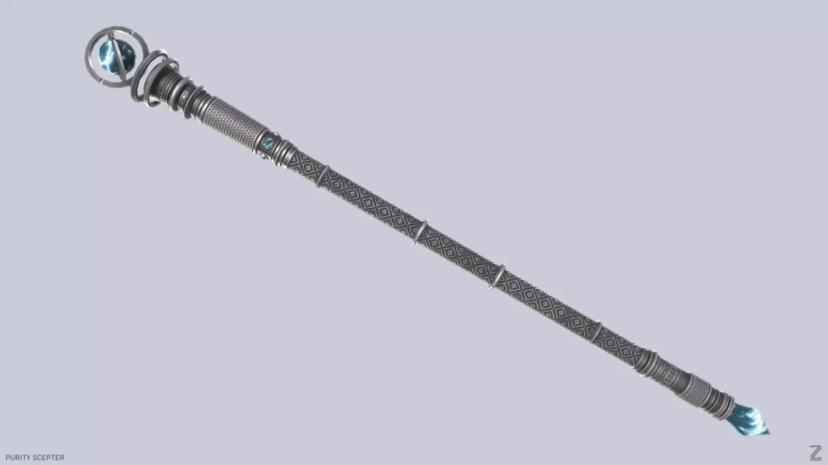 Purity scepter Low-poly 3D model