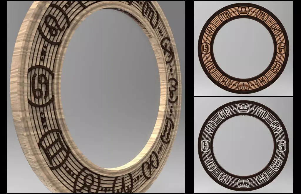 ZODIAC MIRROR FRAME Free 3D print model