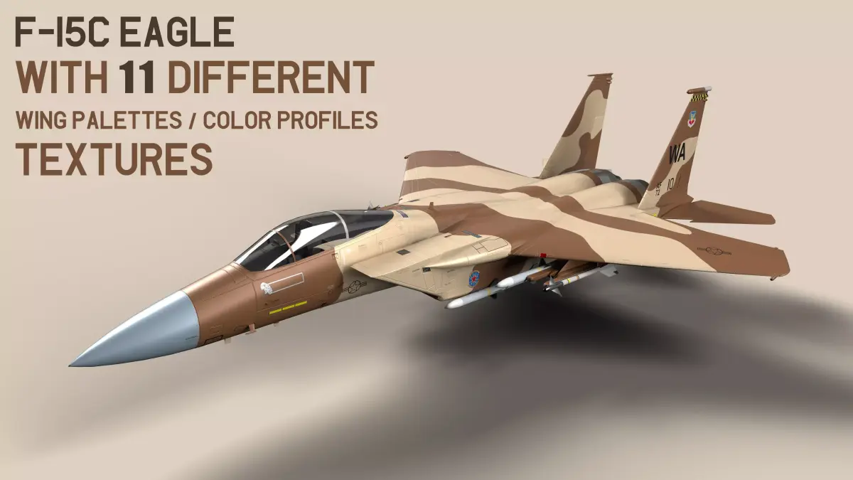 F-15 Eagle With 11 Different Textures Low-poly 3D model
