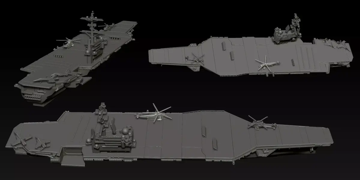 Aircraft Carrier - USS George H W Bush CVN-77 - Nimitz -  3D print model