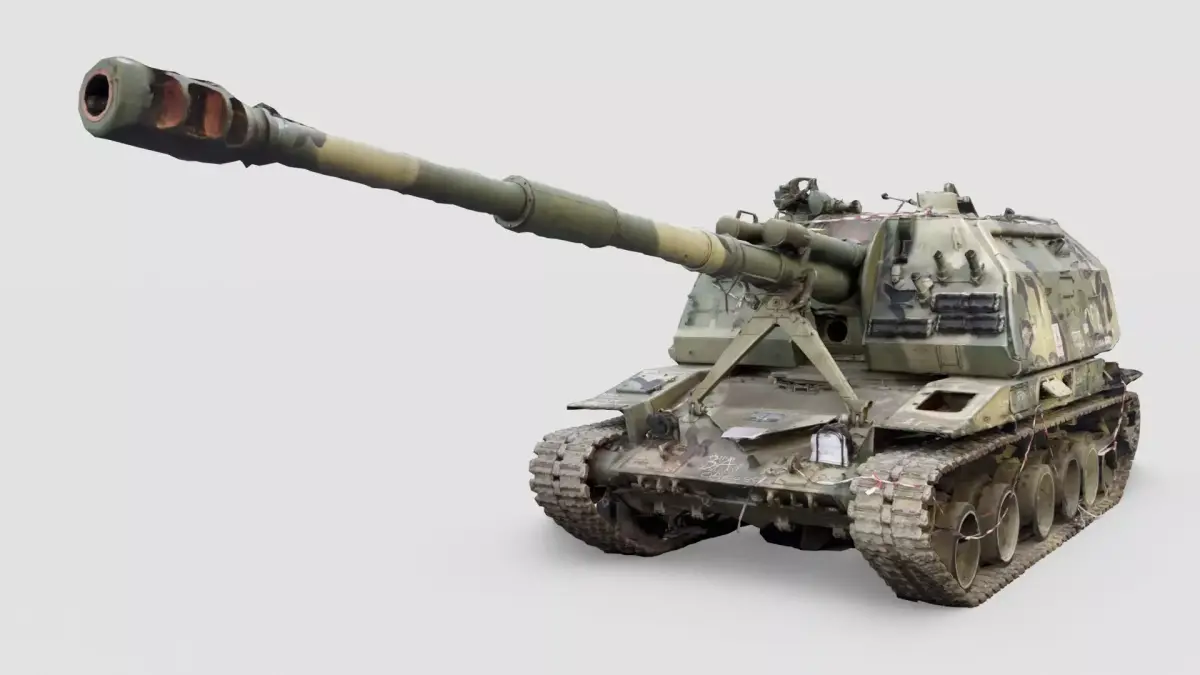 Destroyed 2S19 Msta 152 mm self-propelled howitzer M1990  3D model