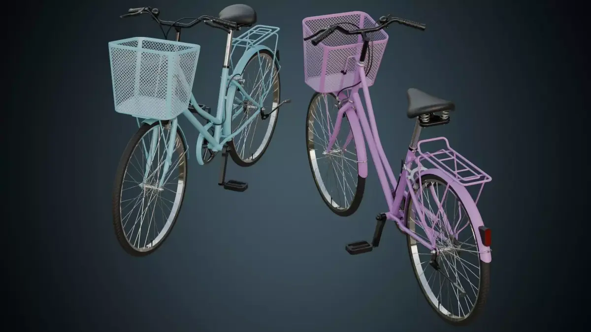 Bicycle 1A Low-poly 3D model