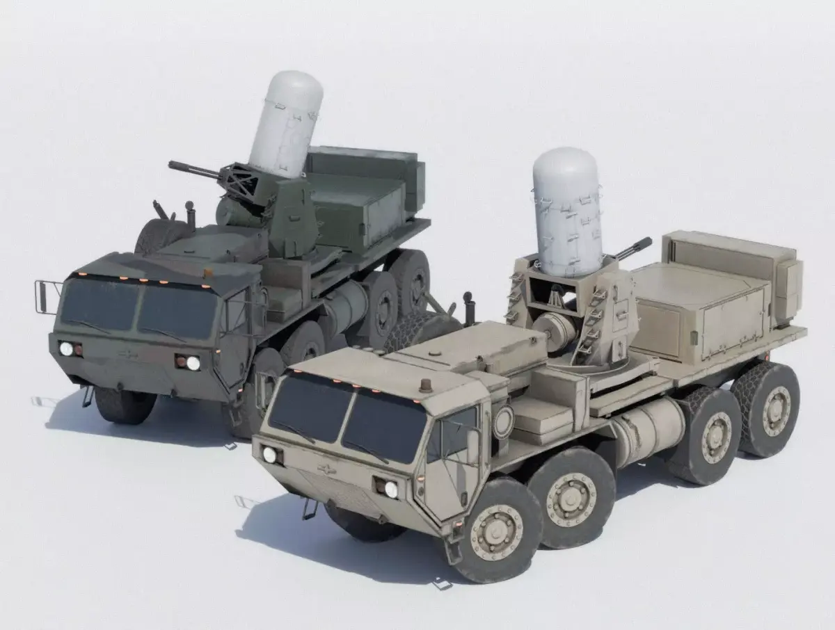 Centurion C-RAM mounted on HEMTT Low-poly 3D model