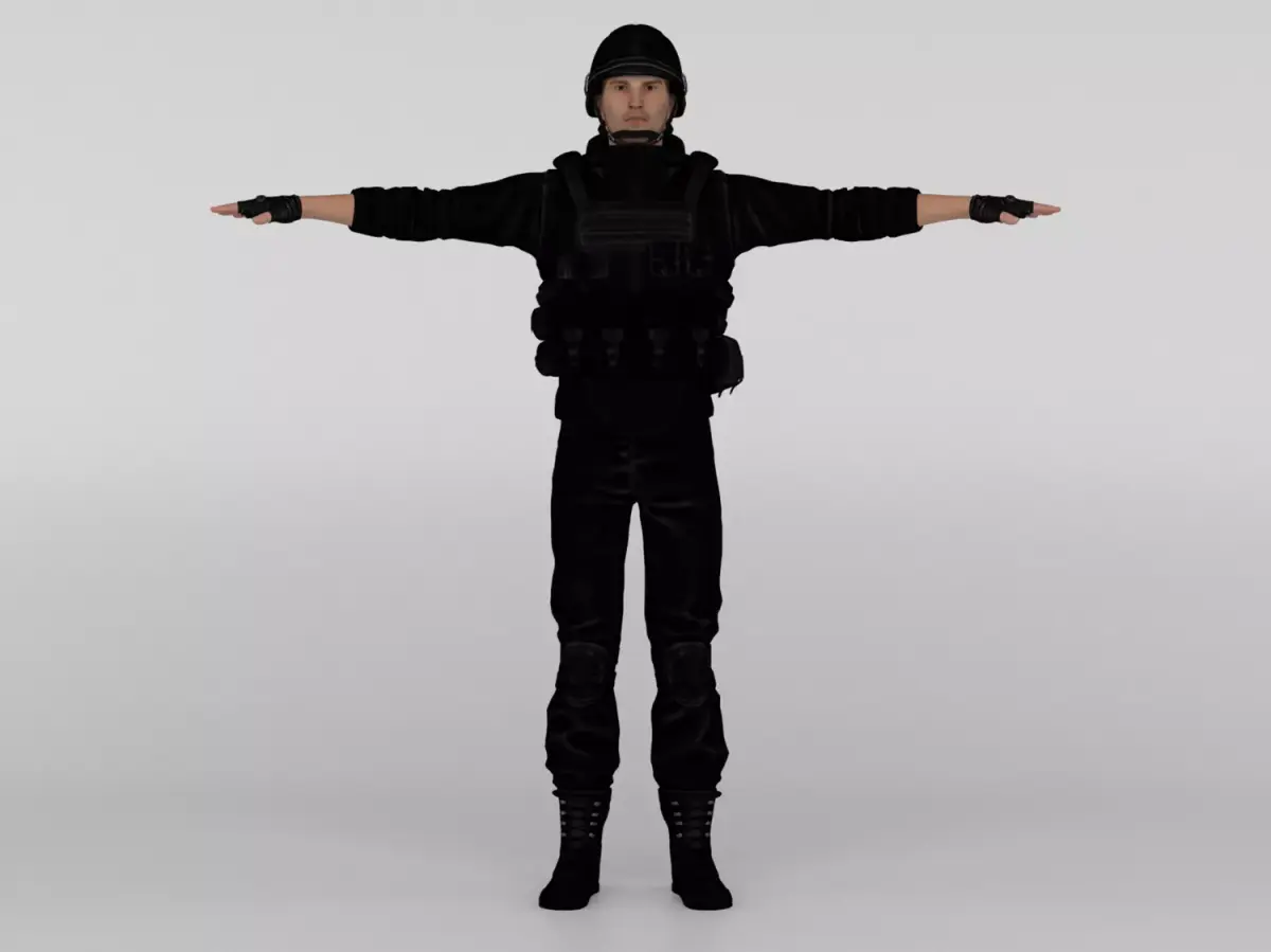 Commando police officer 3D model