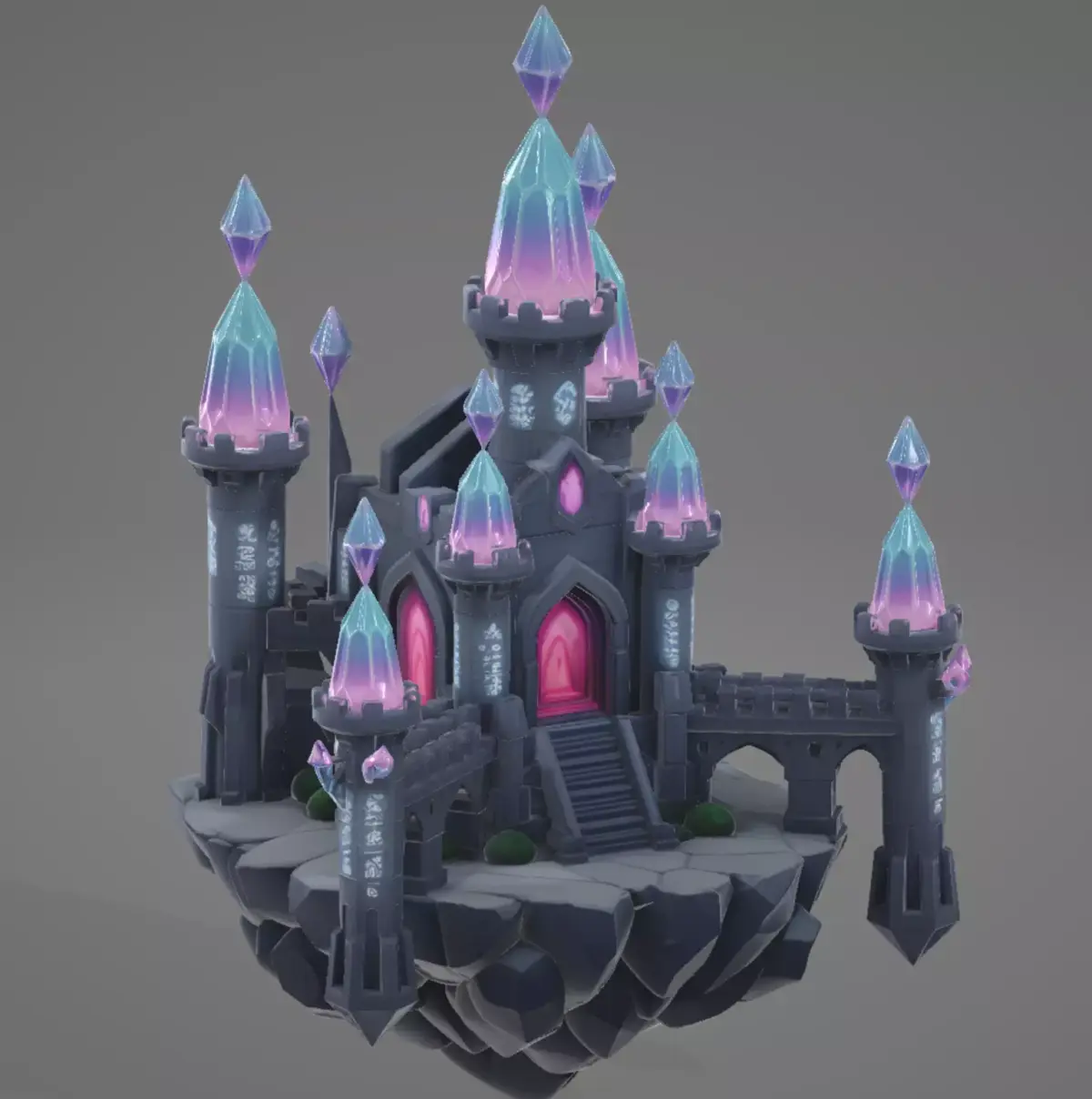 Mystical castle 3 Low-poly 3D model