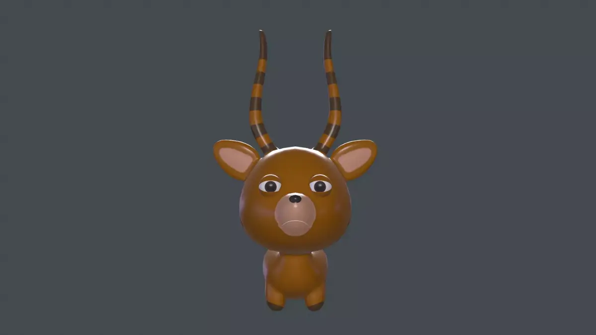 Impala cartoon Rigged model Low-poly 3D model