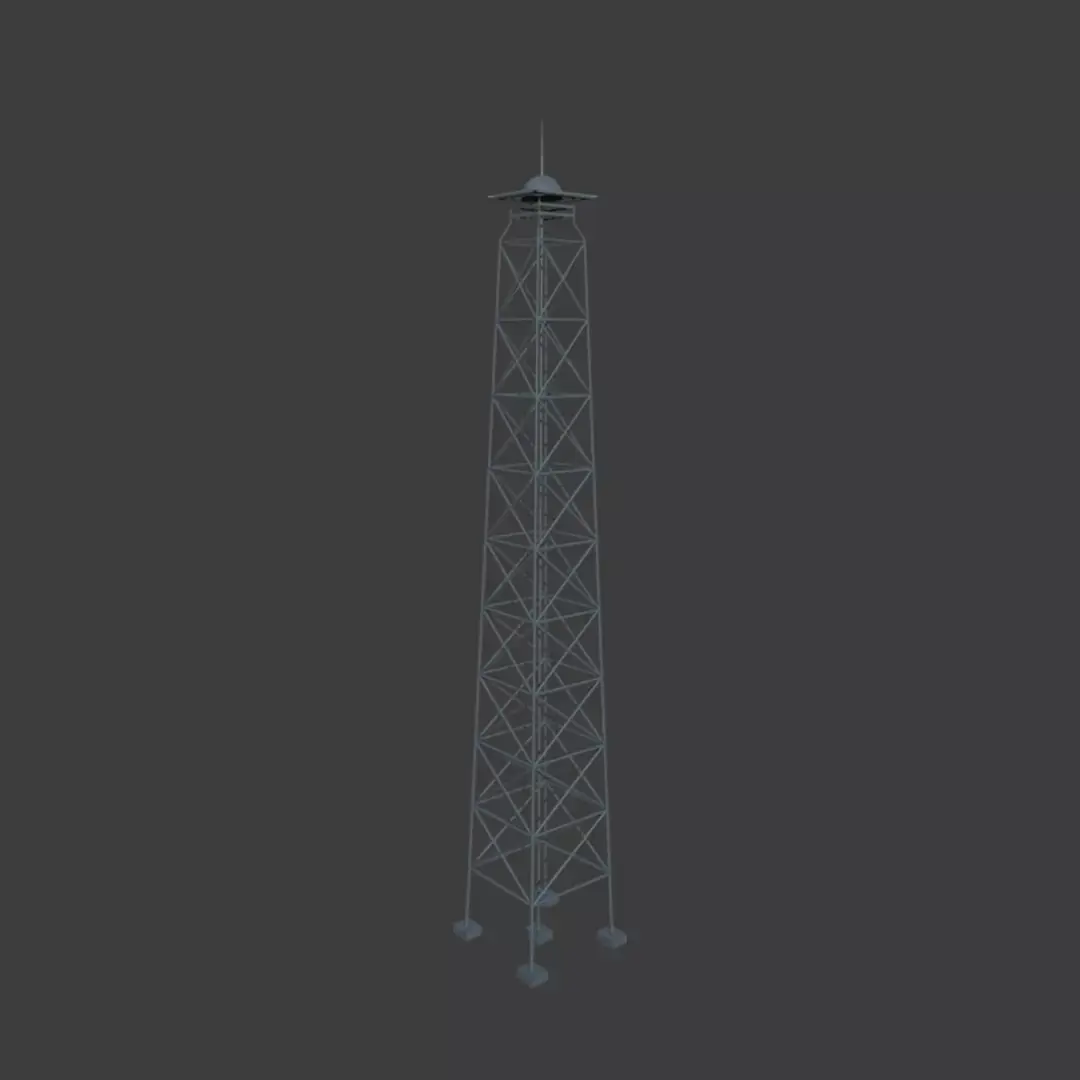 Signal Tower Low-poly 3D model