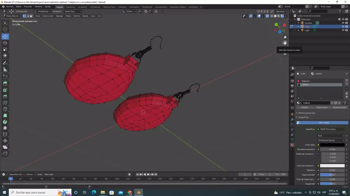 aretes two earrings in program 3D model