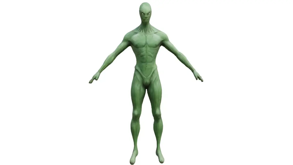 Realistic Alien Low-poly 3D model