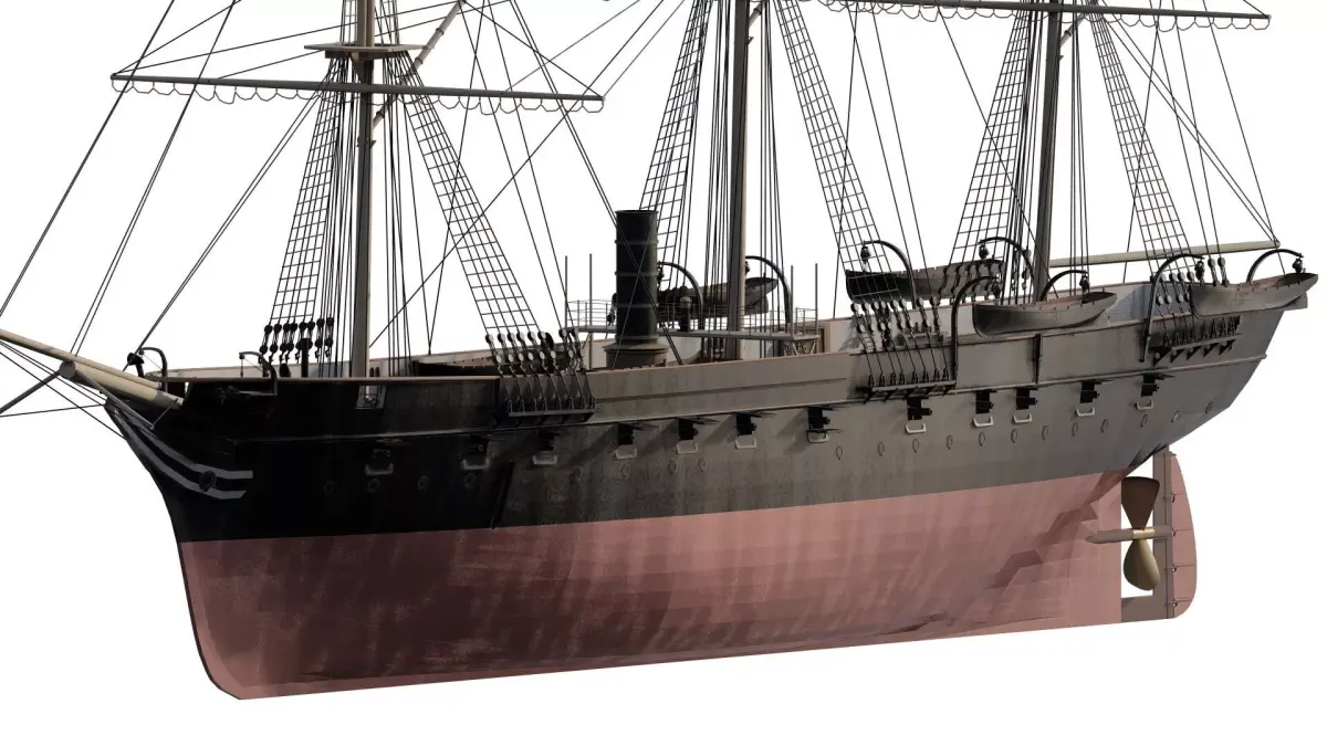 JAPAN NAVY LATE 1800S FRIGATE 3D model