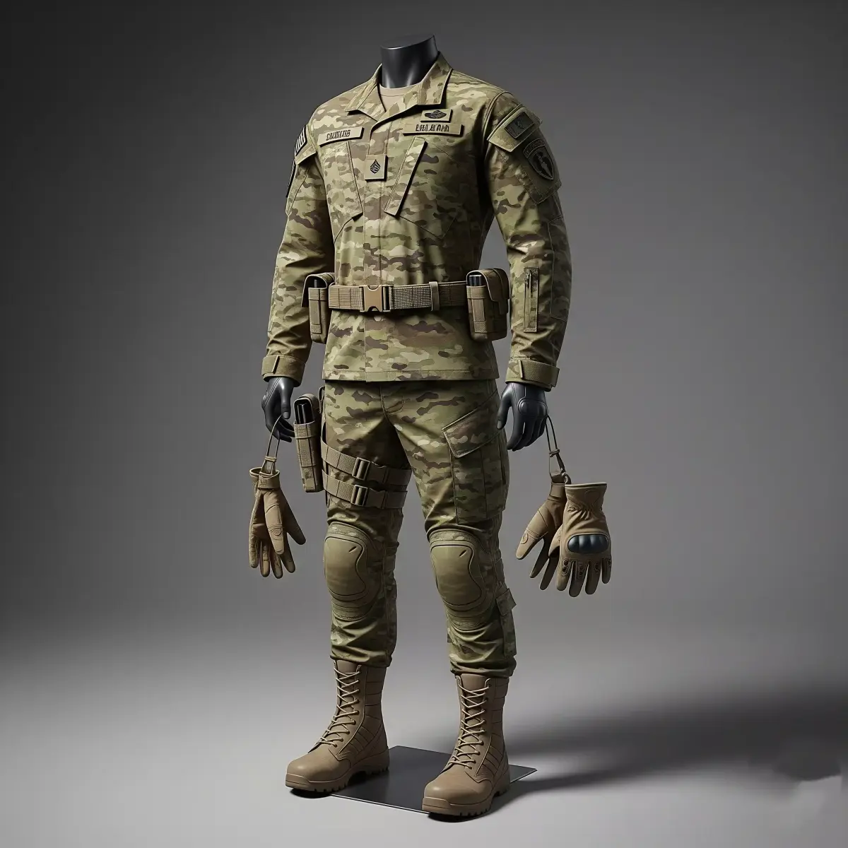 Military Combat Uniform - Tactical BDU with Field-Ready Details 3D model