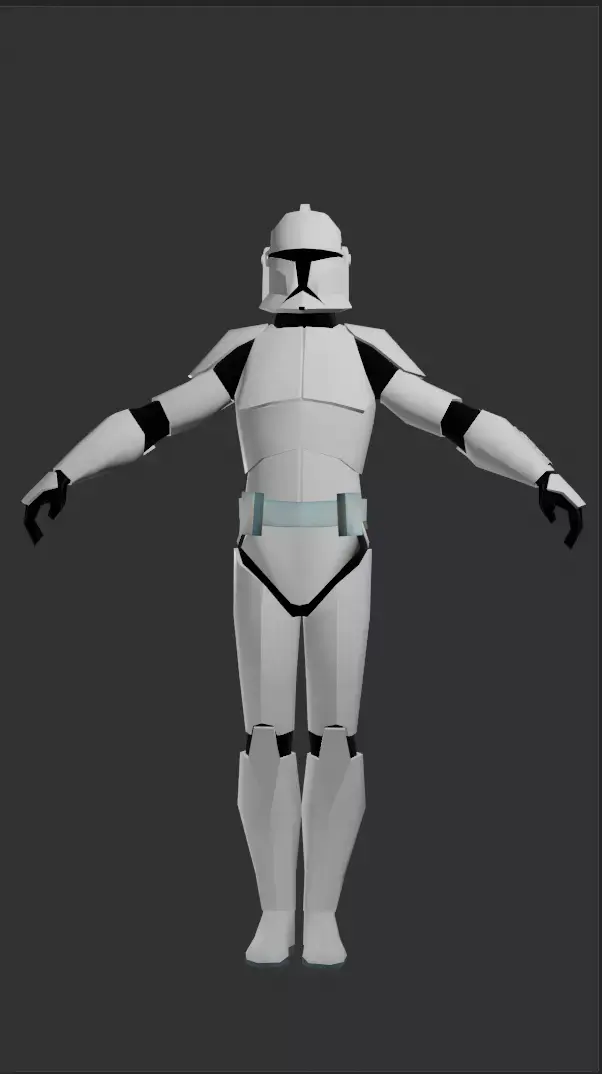 Clone Trooper Low Poly Phase 1 Free 3D model