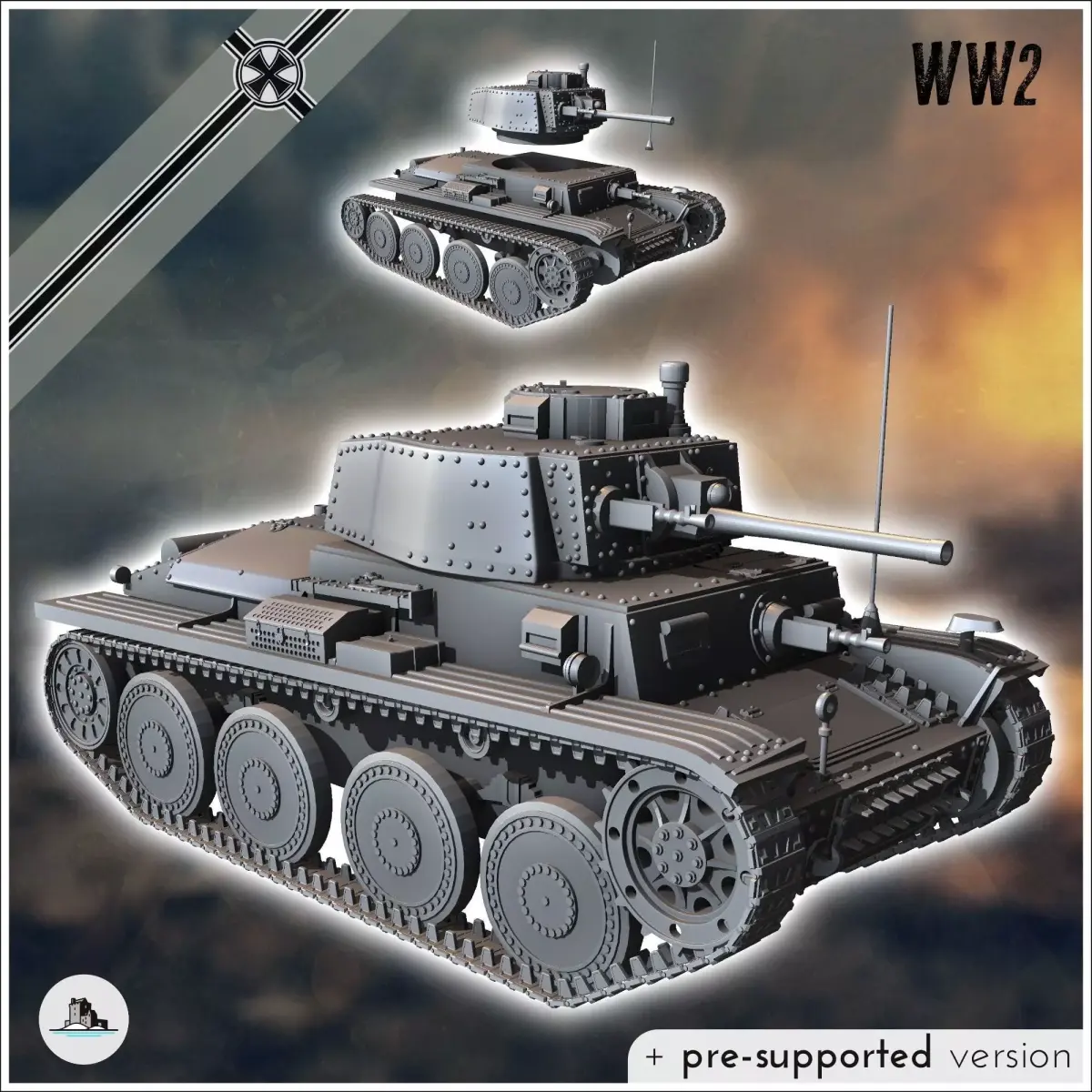 Panzer 38t Ausf G - miniatures tabletop scenery 3D print model