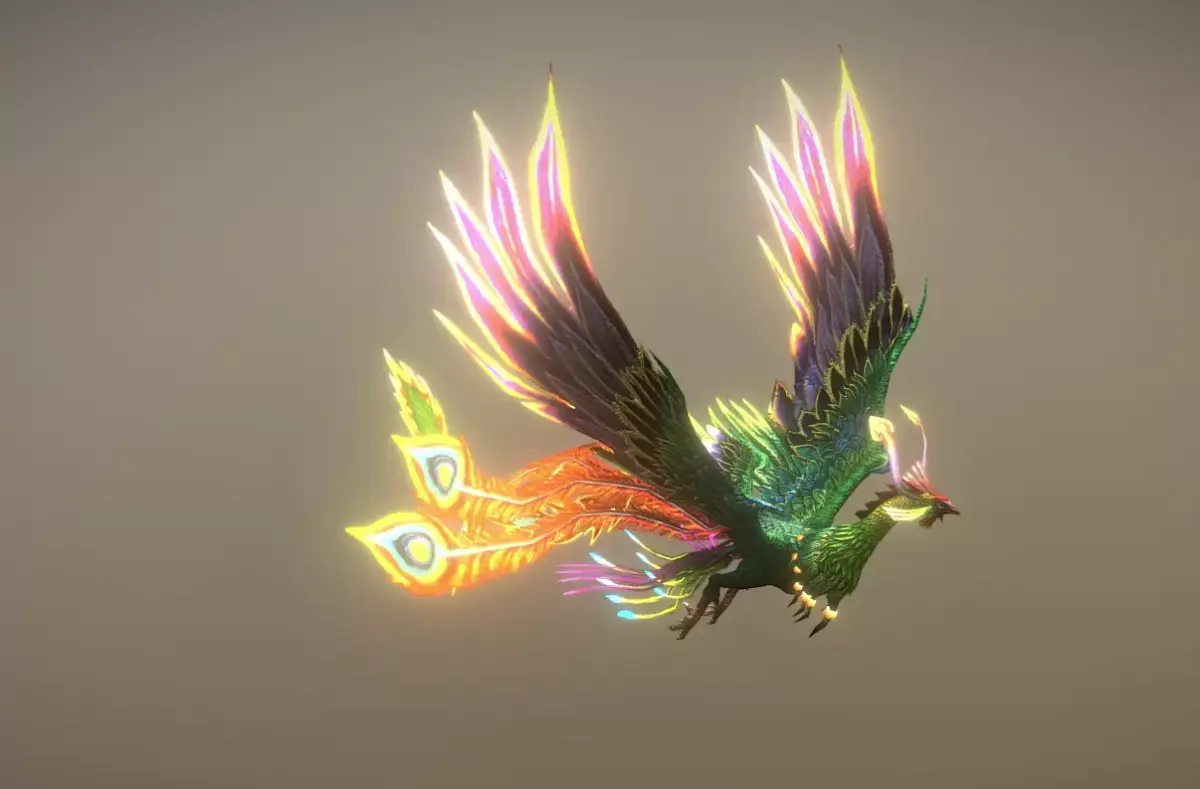 The phoenix bird Low-poly 3D model