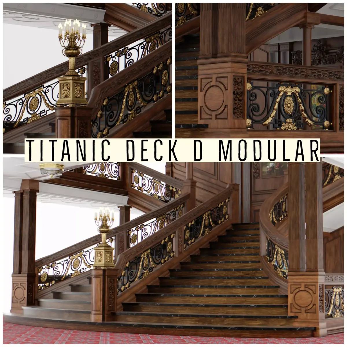Titanic  - Interior -  Assets Pack  Low-poly 3D model