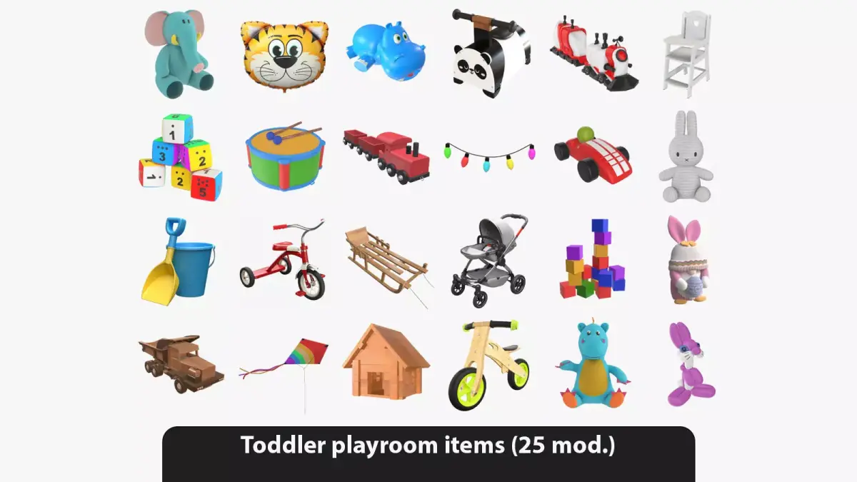 Toddler playroom items 3D model