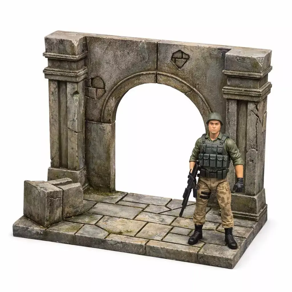 Ruined Stone Arch Building Diorama 3D print model