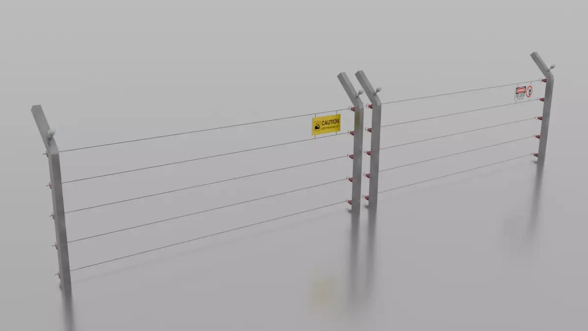 Jurassic Themed - Dilophosaurus Fence Low-poly 3D model