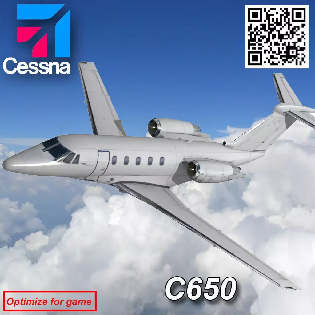 Cessna 650 Citation Low-poly 3D model