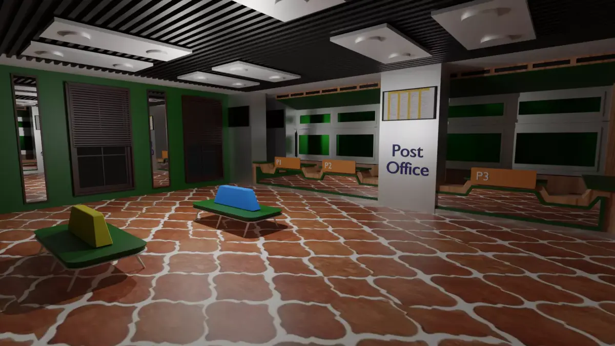 Post Office Interior Low-poly 3D model purchase