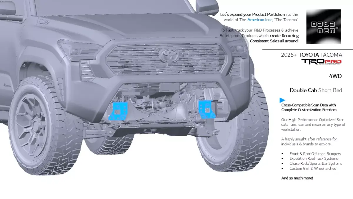 2025 2026 TOYOTA Tacoma TRD Pro Front Chassis And Roof 3D Scan 3D model