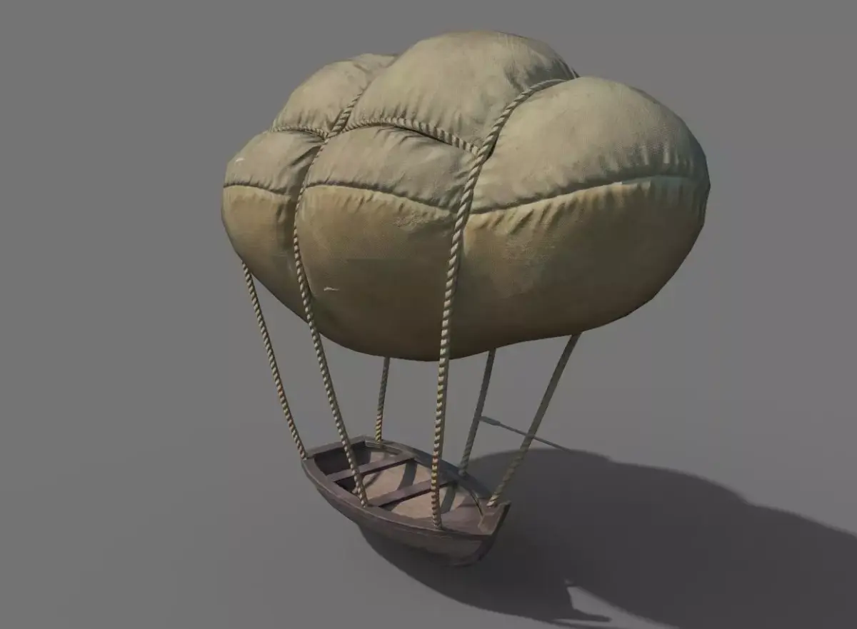 Flying Rowboat Low-poly 3D model