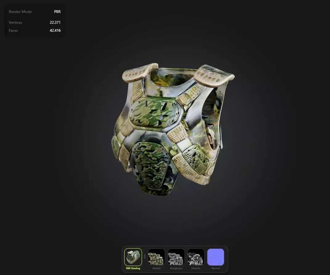 military vest game ready UE5 Low-poly 3D model