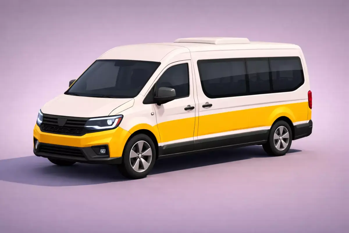 Low Poly Generic Minibus Vehicle Model PBR Texture Low-poly 3D model