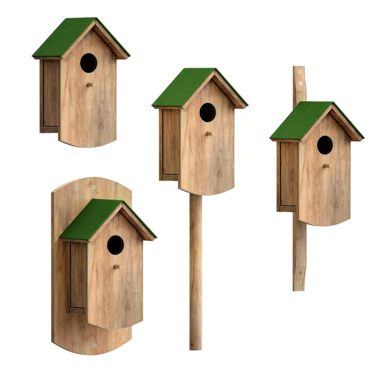Wooden birdhouse 3D model buy