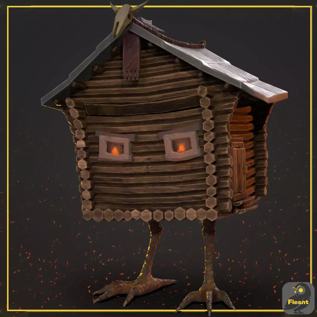 hut on chicken legs Low-poly 3D model