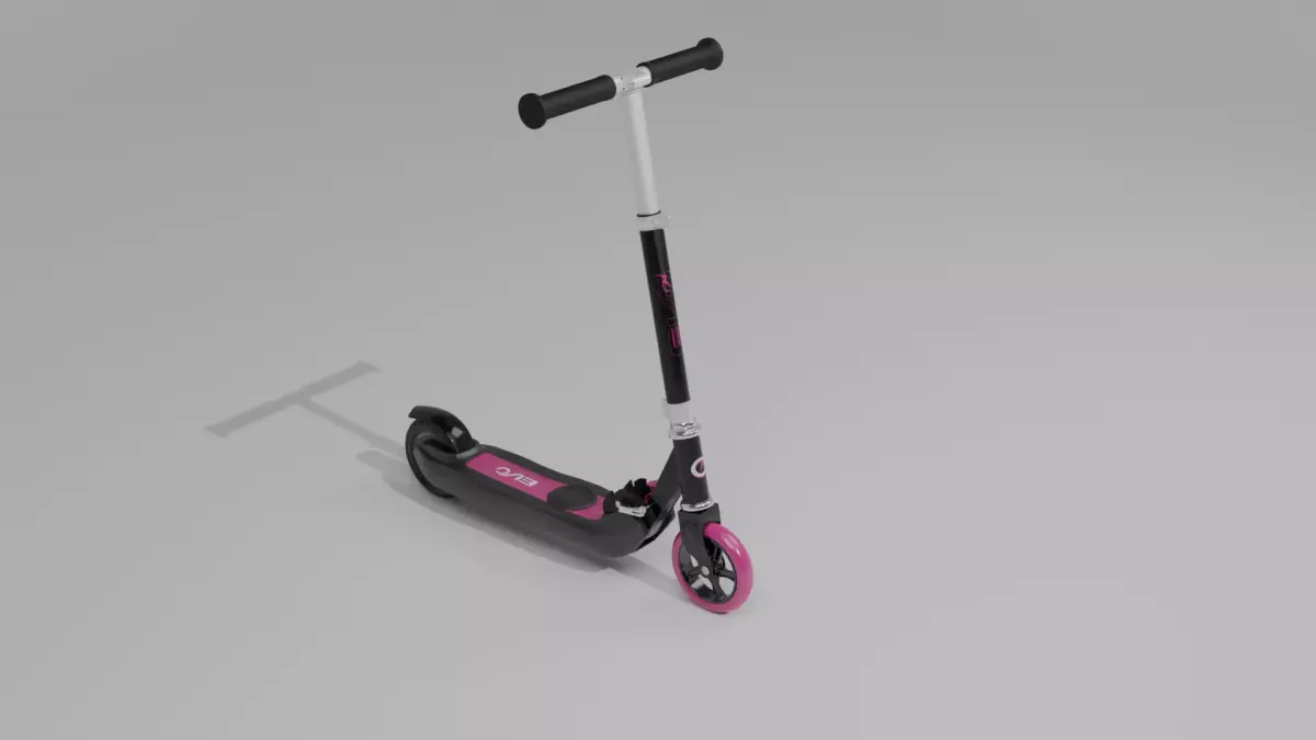 Kids Kick Scooter Pink Low-poly 3D model