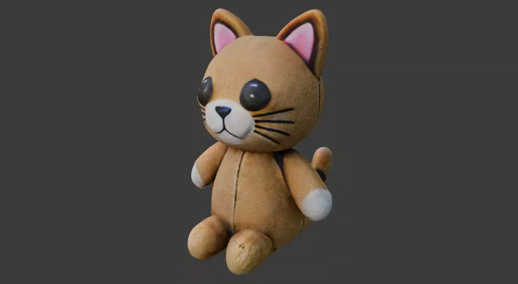 Cat Tedy Bear Toy Low-poly 3D model