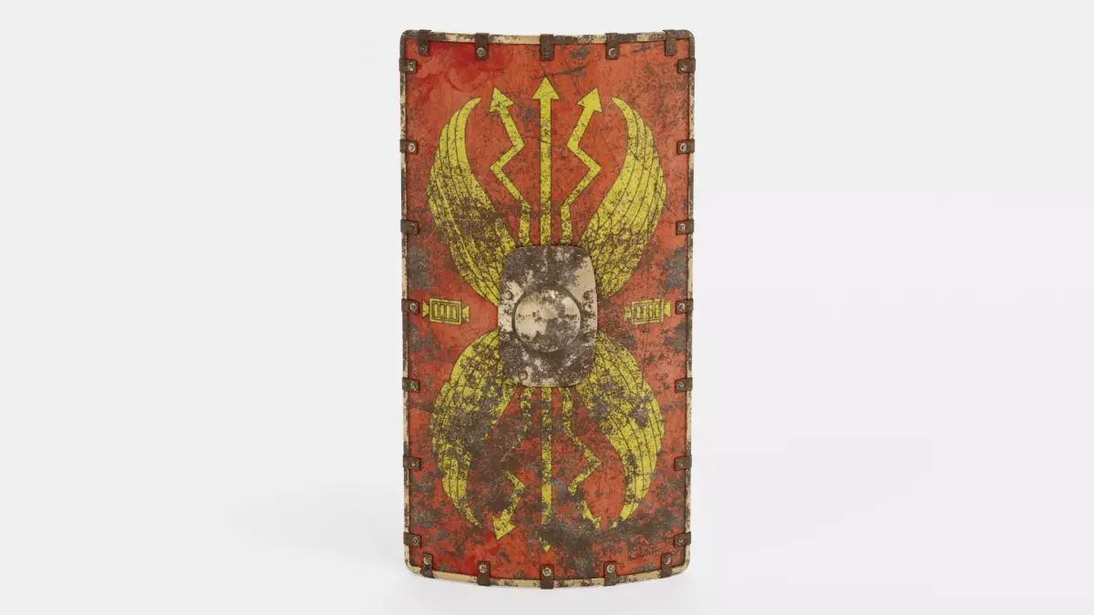 Dirty Scutum Shield - Roman Armor Equipment 3D model