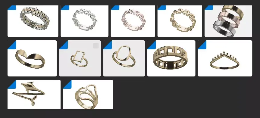10 Collection of Simple Ring Part 02 3D print model