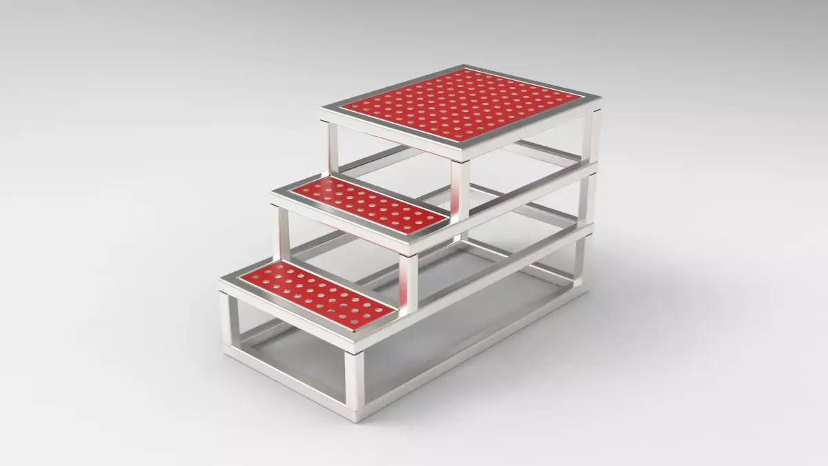 Steel stairs 3D model 3D model