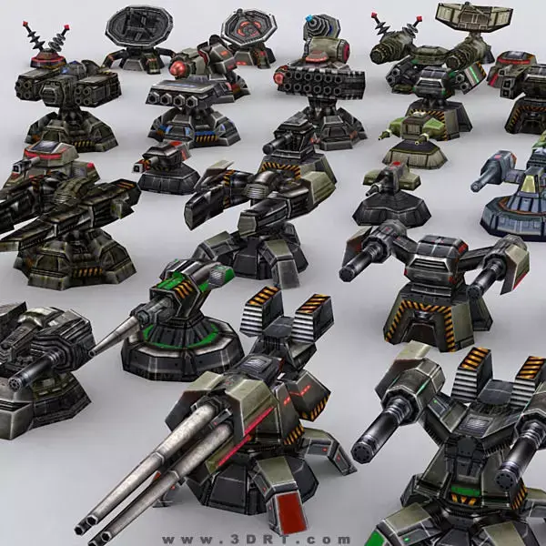 Wargear Turrets Low-poly 3D model
