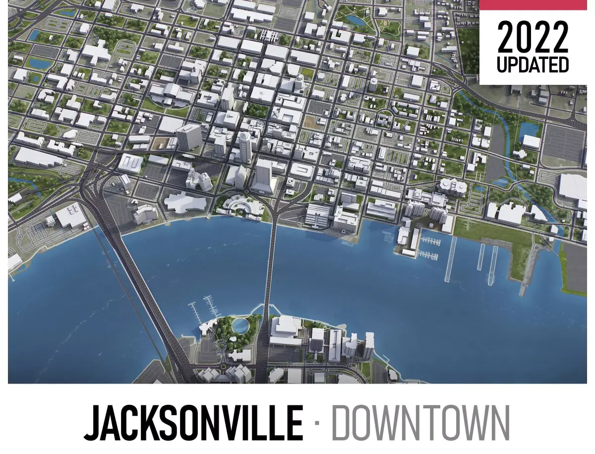 Jacksonville Low-poly 3D model