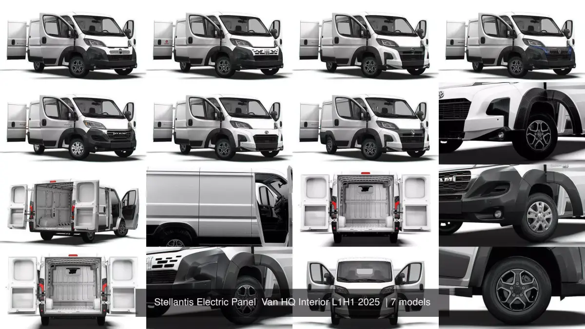 Stellantis Electric Panel  Van HQ Interior L1H1 2025  3D Model Pack