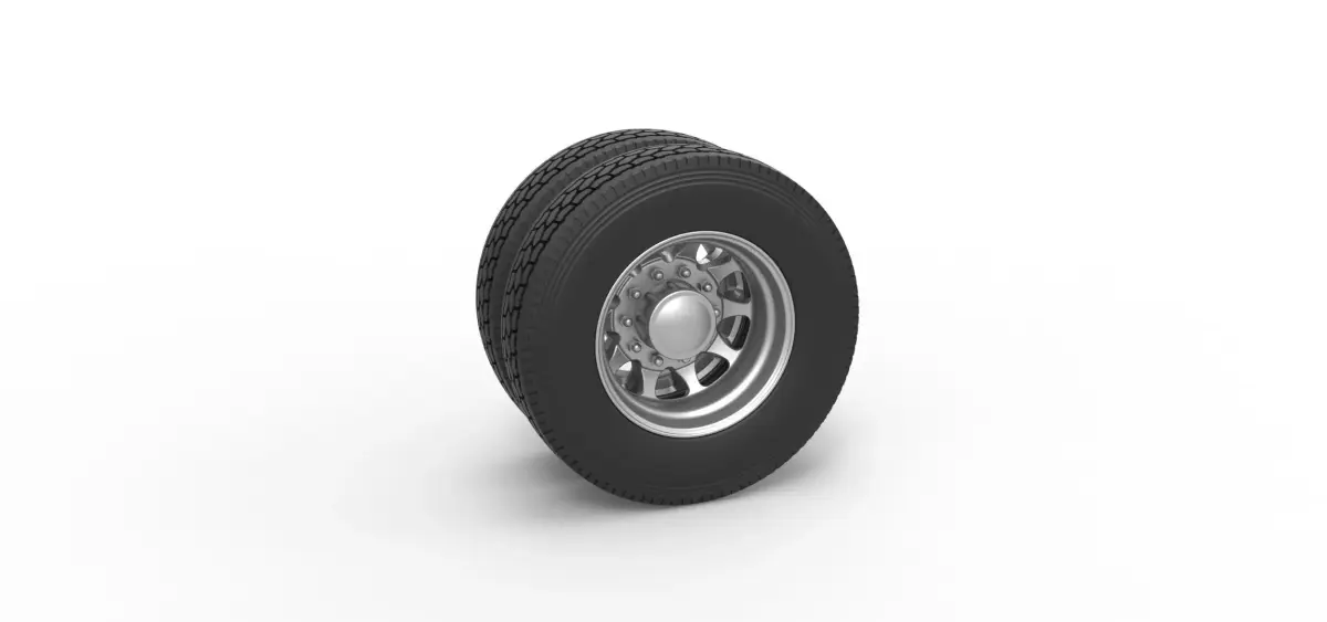 Rear custom wheel of semi truck Version 5 Scale 1 to 25 3D print model